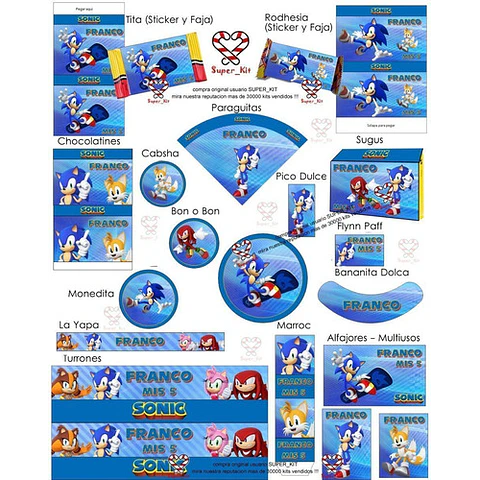 Kit Imprimible Sonic Editable
