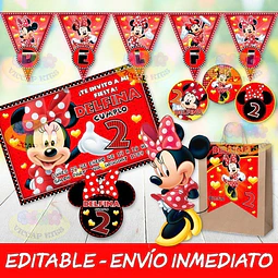 Kit Imprimible Minnie Roja Con Candy Bar 100% Editable