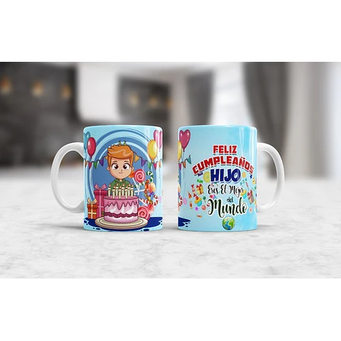 Kit Diseños Plantillas Tazas Feliz Cumpleaños Sublimación M1