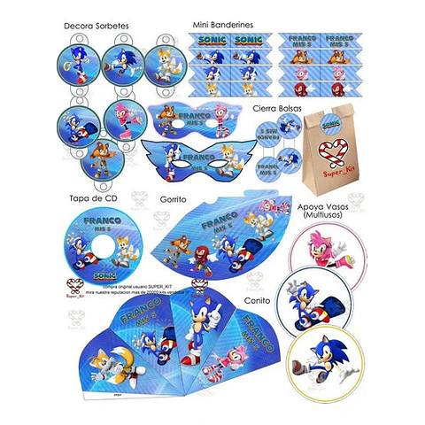 Kit Imprimible Sonic Editable