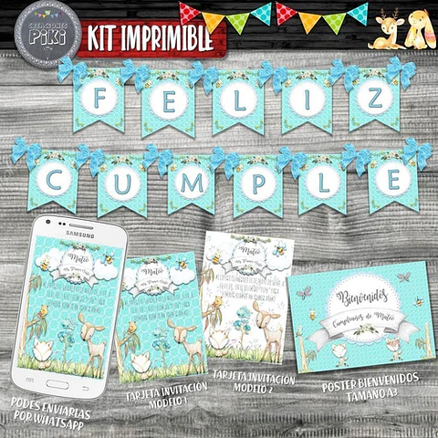 Kit Candy Bar Animalitos Bosque Encantado Romantico Nene