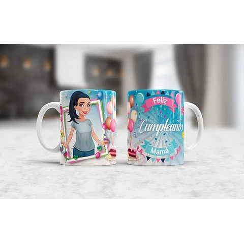 Kit Diseños Plantillas Tazas Feliz Cumpleaños Sublimación M1