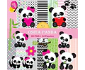 Kit Digital Ositos Panda Clipart Png + Papeles Digitales