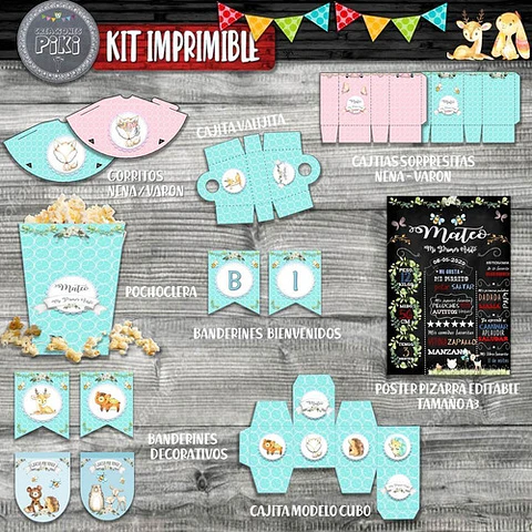Kit Candy Bar Animalitos Bosque Encantado Romantico Nene