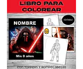 Star Wars Librito Imprimible Para Colorear Personalizable