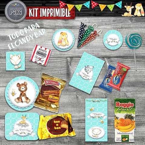 Kit Candy Bar Animalitos Bosque Encantado Romantico Nene
