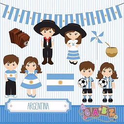 Kit Imprimible Argentina 14 Imágenes 4 Fondos