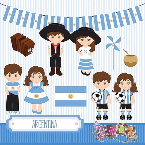 Kit Imprimible Argentina 14 Imágenes 4 Fondos