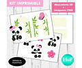 Kit Imprimible Letras 3d Editables Osita Panda +  