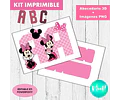 Kit Imprimible Letras 3d Corpóreas Editables Minnie Mouse
