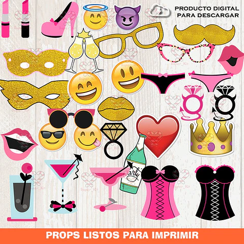 Kit Imprimible Despedida De Soltera Photo Props Carteles