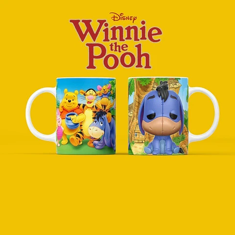 Kit Diseños Plantillas Tazas Winnie Pooh Funko Sublimación 