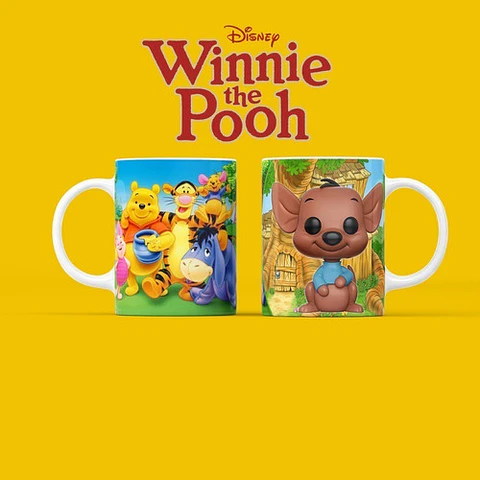 Kit Diseños Plantillas Tazas Winnie Pooh Funko Sublimación 