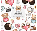 Kit Colección San Valentín Enamorados Clipart Y Papeles 