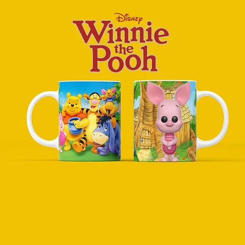 Kit Diseños Plantillas Tazas Winnie Pooh Funko Sublimación 