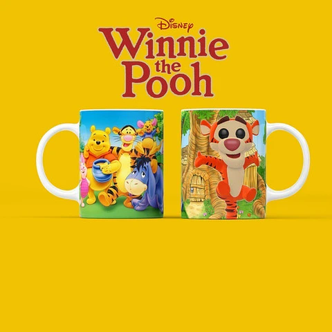 Kit Diseños Plantillas Tazas Winnie Pooh Funko Sublimación 