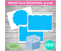 Kit Imprimible Molde Caja Hexagonal 3 Tamaños Editables