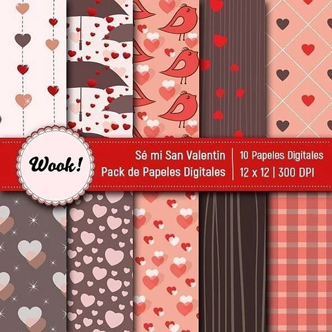 Kit Colección San Valentín Enamorados Clipart Y Papeles 