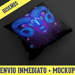 Diseños Cojines Neón Signos Del Zodiaco Sublimación M22