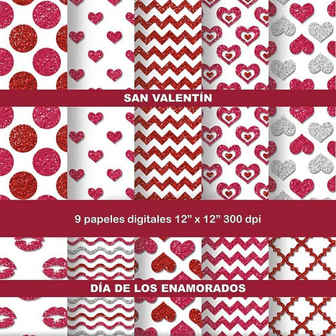 Kit Colección San Valentín Enamorados Clipart Y Papeles 