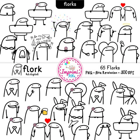 Kit Flork Imagenes Cliparts Y Fondos Deformitos Sublimar