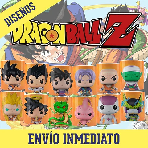 Kit Diseños Plantillas Tazas Dragon Ball Z Sublimación Funko