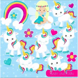 Kit Imprimible Baby Unicornio 14 Png-jpg Clipart