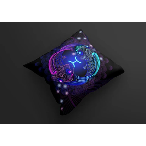 Diseños Cojines Neón Signos Del Zodiaco Sublimación M22