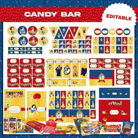 Kit Imprimible Blancanieves 100% Editable