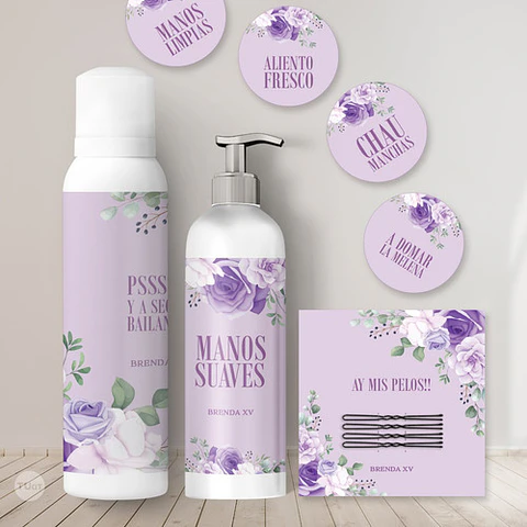 Kit Imprimible Baño Sos Flores Lilas Tukit