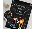 Kit Imprimible Textura Pizarra Pizarron - Candy Bar