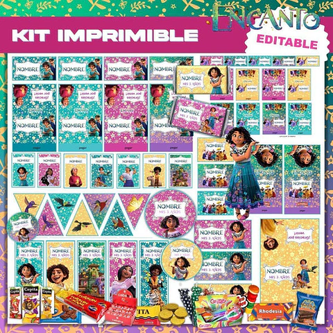 Kit Imprimible Encanto Disney Deco Y Candy Editable Modelo 2