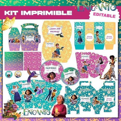 Kit Imprimible Encanto Disney Deco Y Candy Editable Modelo 2