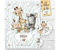 Kit Imprimible Animales De La Selva Acuarela Safari Babies