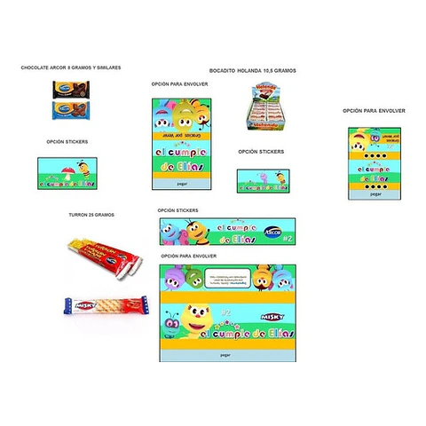 Kit Imprimible Candy Bar Bichikids El Mas Completo