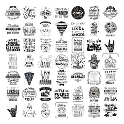 3000 Vectores De Frases Para Frascos Botellas Pared Cuadros