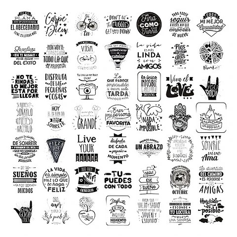3000 Vectores De Frases Para Frascos Botellas Pared Cuadros