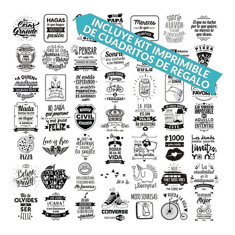 3000 Vectores De Frases Para Frascos Botellas Pared Cuadros