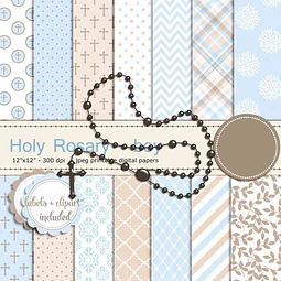 Kit Imprimible Comunión 23 - 4 Clipart 14 Fondos Ver Promo