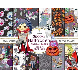 Papeles Digitales Halloween Noche De Brujas  M46