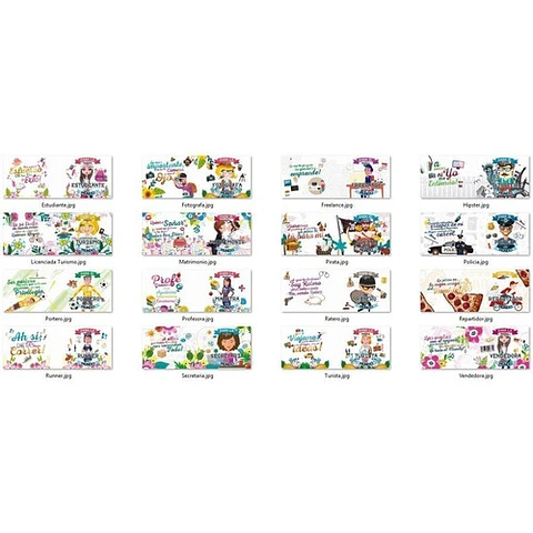 Plantillas Sublimación Tazas - Profesiones