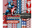 Kit Imprimible Pack Fondos Clipart - Capitán America