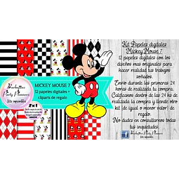 Papeles Fondos Digitales Mickey Mouse 7 Kit Imprimible