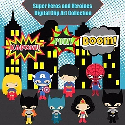 Kit Imprimible Super Héroes Y Heroinas 46 Png 8 Fondos