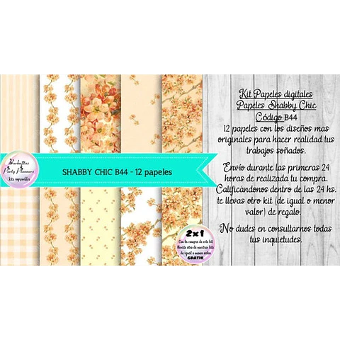 Papeles Digitales Shabby Chic Vintage B44