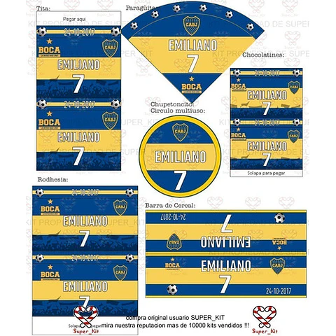 Kit Imprimible Boca Futbol Editable