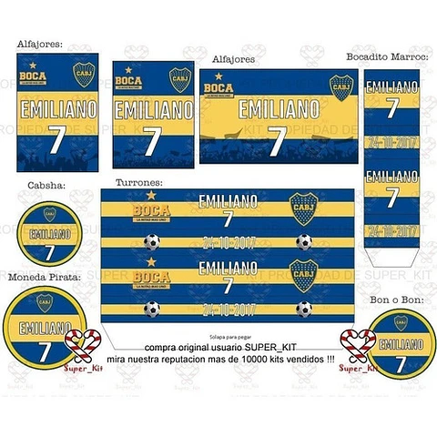 Kit Imprimible Boca Futbol Editable