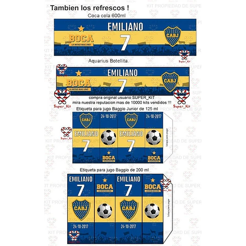 Kit Imprimible Boca Futbol Editable