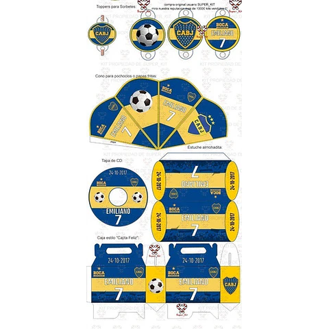 Kit Imprimible Boca Futbol Editable