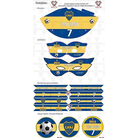 Kit Imprimible Boca Futbol Editable